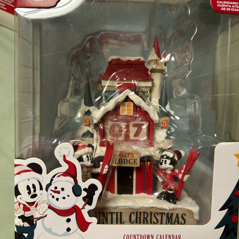 Disney holiday lodge Mickey Festive Countdown Calendar with Red &  White Accents